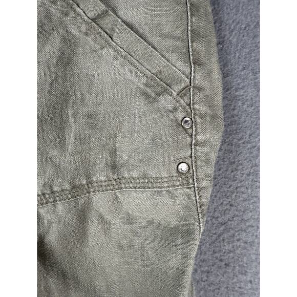 INC International Concepts Women Pants 14 Gray Beige Linen Wide Leg - Picture 2 of 8